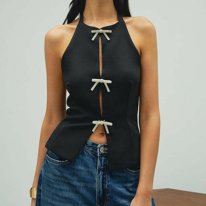 Ethereal Bowknot Collar Top