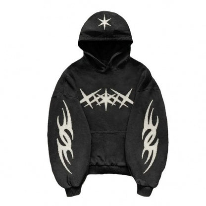 Y2K Streetwear Bedruckter Hoodie