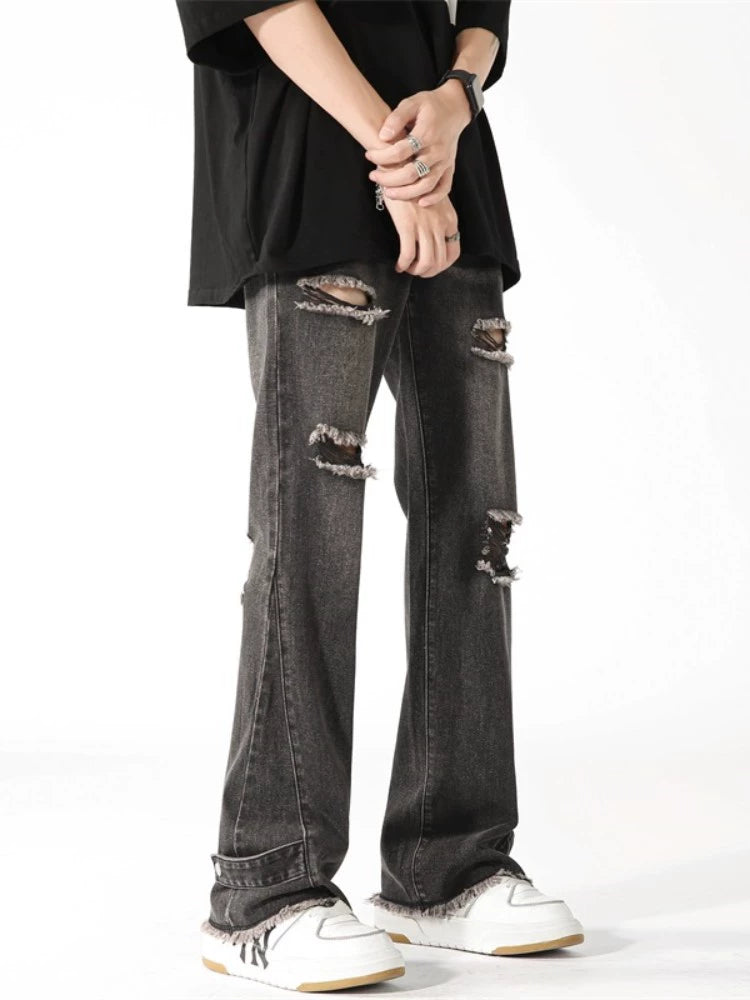 Weila Ripped Denim Straight Pants