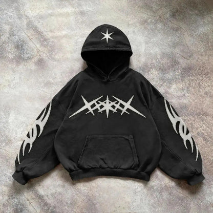 Y2K Streetwear Bedruckter Hoodie