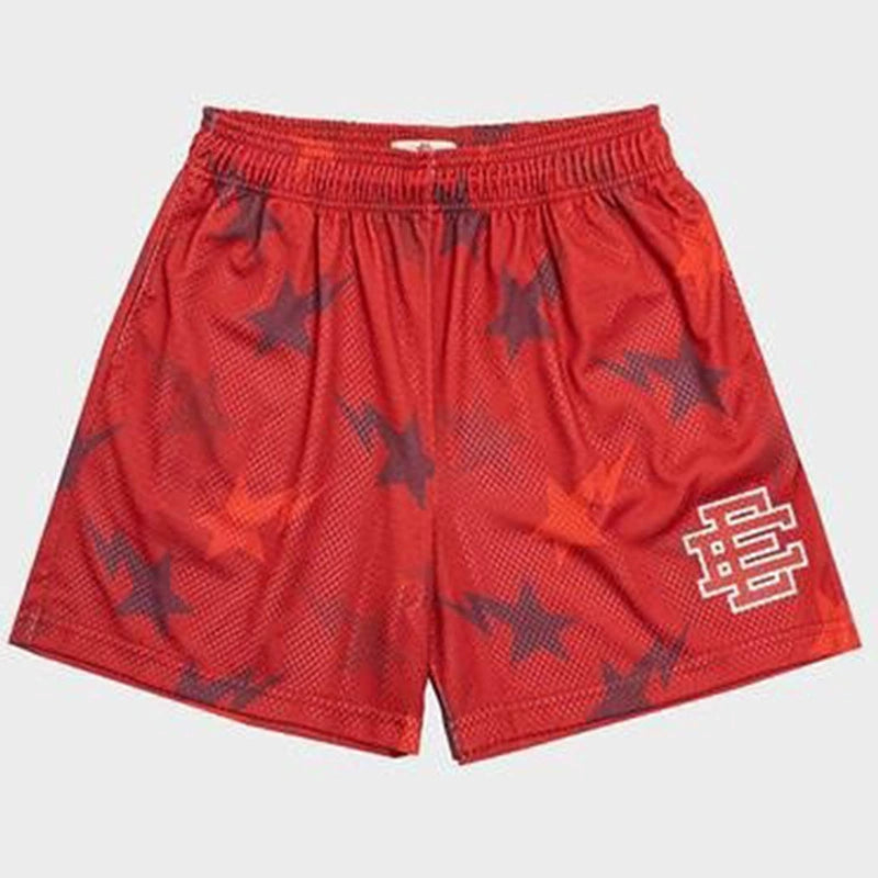 Printed Stretch Waist Basketball Shorts Print Stretch Waist Basketball Shorts