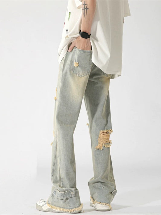 Weila Ripped Denim Straight Pants