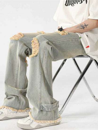 Weila Ripped Denim Straight Pants