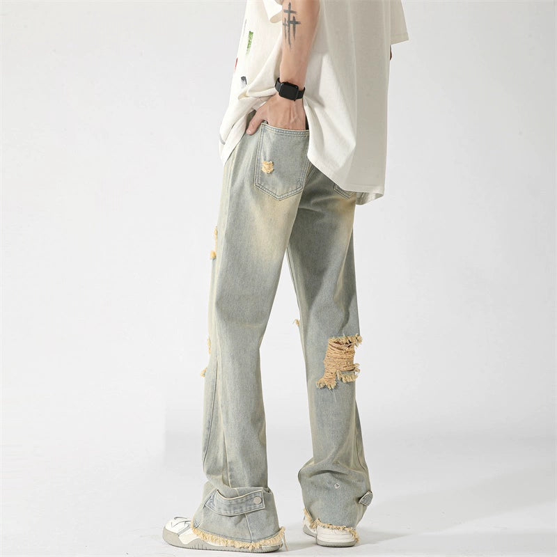 Weila Ripped Denim Straight Pants