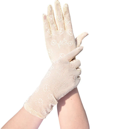 Thin Lace Sunscreen Short Uv Protection Gloves