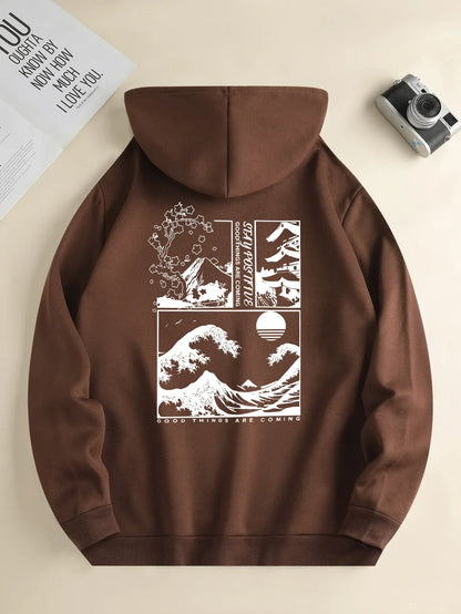 Landscape Print Pullover Long Sleeve Unisex