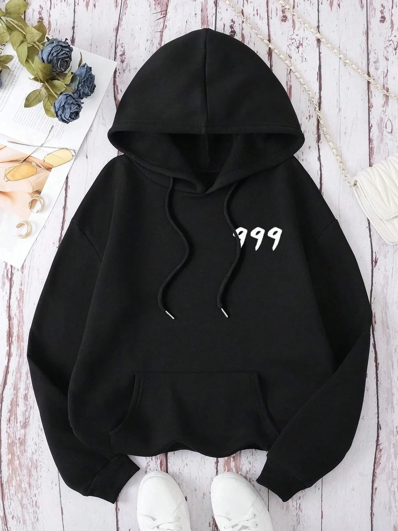 Juice Wrld 999 Letter Printed Hoodie Y2k Unisex