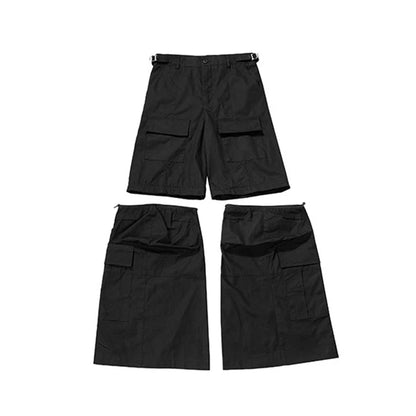 Flared Pants Multi-Pocket Removable Wide Leg Cargo Pant