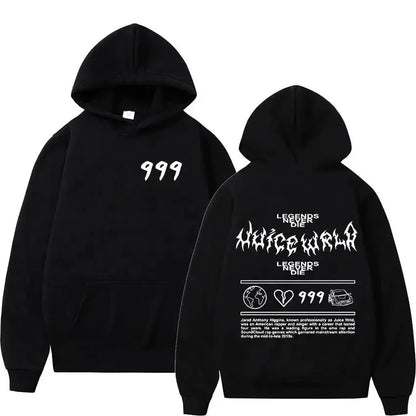 Juice Wrld 999 Letter Printed Hoodie Y2k Unisex