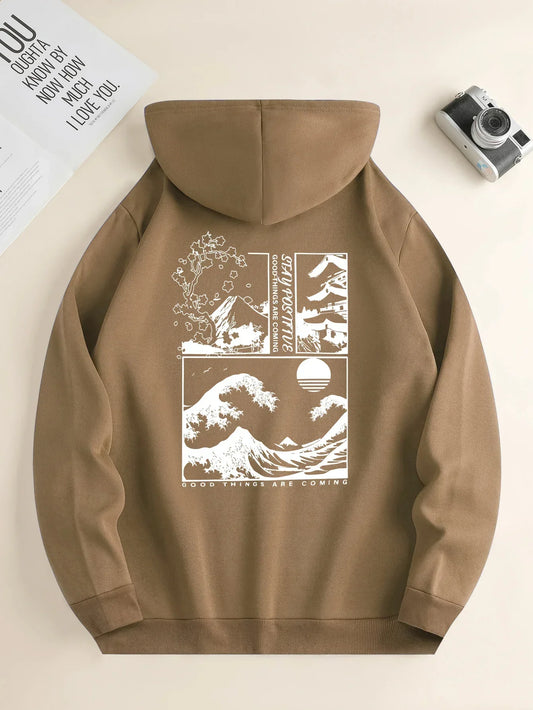 Landscape Print Pullover Long Sleeve Unisex