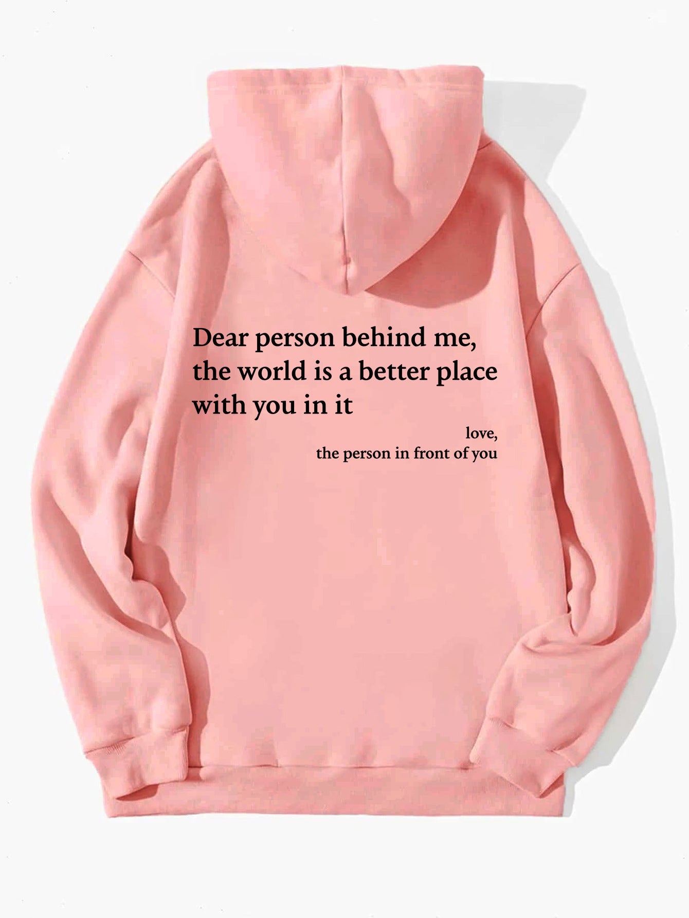 Plush Letter Printed Drawstring Hoodies