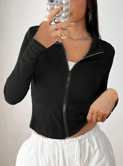 ZipFlex Crop Sweater