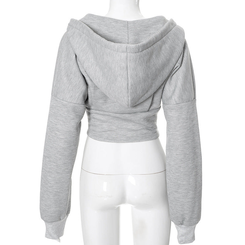 Reißverschluss Hoodie Y2K Street Langarm Korsett Jacke Damen Kleidung