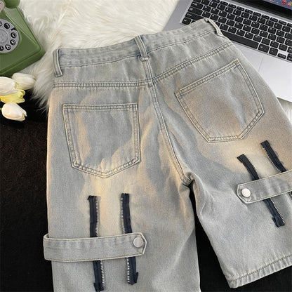 Denim Jorts Men's Loose Personality